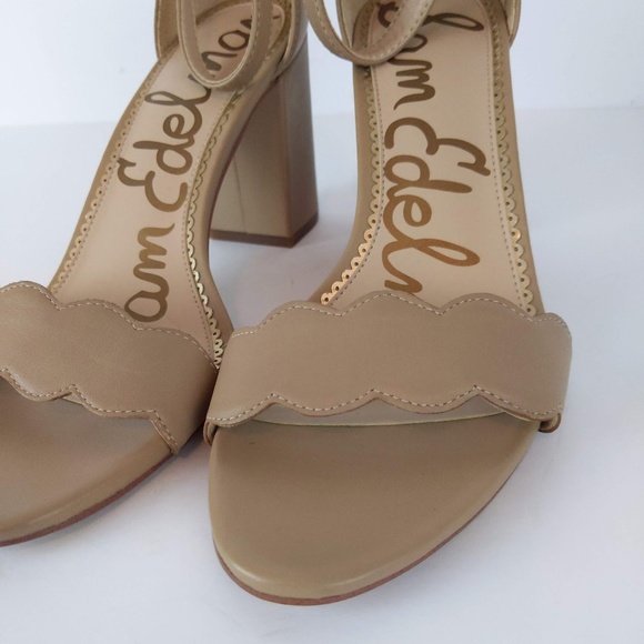 Sam Edelman Beige Leather Open Toe Heels - Picture 3 of 13